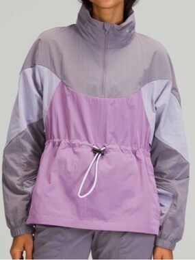 Lululemon Evergreen Anorak lavender and pink pullover jacket. Women’s size 8